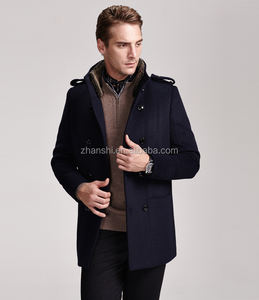 2016 Winter <strong>Mens</strong> Handmade Wool <strong>Pea</strong> <strong>Coat</strong> Double Breasted With Fur Collar - Product Image 1