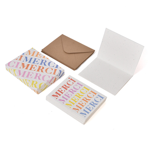 Cartes de remerciement et enveloppes en papier semence biodégradable à 100 %, personnalisables avec logo et taille OEM, vente en gros - Impression sérigraphique - Product Image 3