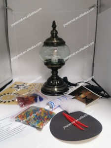 DIY Handmade Turkish Style Mosaic Electric Moon Shape Stained <strong>Glass</strong> Table Lamp <strong>Shade</strong> Iron Body European Design - Product Image 6