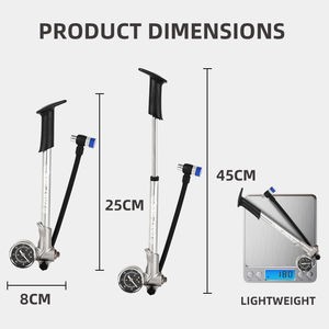 <span class=keywords><strong>Pompe</strong></span> à <span class=keywords><strong>air</strong></span> FAST BEE 300psi pour vélo de montagne, haute pression, avec manomètre pour fourche et amortisseur arrière - Product Image 2