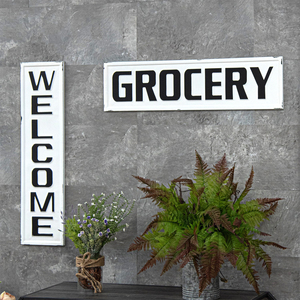 <b>Retro</b> Vintage Home <b>Decor</b> Welcome Door Sign Letter Words Plaque Durable Rectangle Metal Cast Iron Rustic Farmhouse Black White - Product Image 6