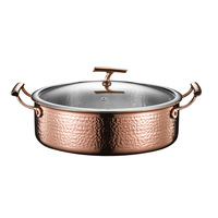 Marmite à soupe de luxe en acier inoxydable 304 épaissi avec couvercle en verre trempé, compatible induction et lave-vaisselle, pour restaurants et hôtels