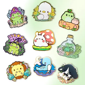 Produsen tidak ada Minimum grosir lucu Glitter bros kartun Anime lencana pin kerah logam lembut keras Enamel pin kustom