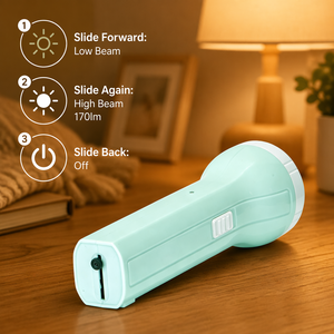WOSEN Portable Hiking Everyday 4W <b>LED</b> Flashlight for outdoor camping AC Wall Plug <b>Rechargeable</b> Push Pull Sliding Torch - Product Image 4