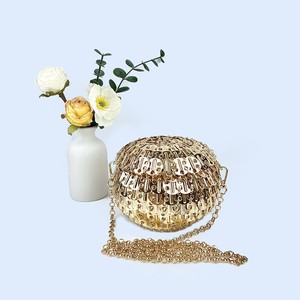 <span class=keywords><strong>Bolso</strong></span> Esférico Tejido con Lentejuelas Plateadas Metálicas Brillantes de Moda y Alta Demanda |   <span class=keywords><strong>Bolso</strong></span> de Mano y Bandolera para Mujer para Fiestas y Banquetes - Product Image 6