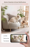 Distributeur automatique de nourriture pour animaux de compagnie avec minuterie, caméra HD intelligente, contrôle par application Tuya, accessoires pour animaux de compagnie en gros, distributeur de nourriture pour chats intelligent
