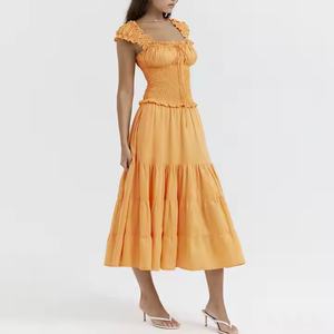 Nuevo Vestido Largo Halter sin Tirantes con Volantes de Encaje, Elegante Vestido de Verano sin Mangas con Pliegues para Mujer - Product Image 2