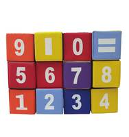 Equipamento de jogo macio e não tóxico, equipamento criativo para áreas internas com 12 cubos de espuma, conjunto para brincar, blocos de construção de espuma diy