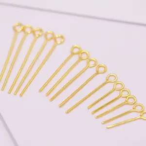 Copper plated 18k real gold color protection 9-shaped needle T-shaped needle 0.7 wire bead DIY jewelry accessories