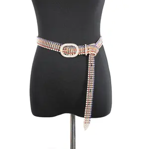 Bling Rhinestone Belts Made By 8 Rows Brass Cup Chain Flat Back Jewelry Dress Panties Applique Trimming Pary Xmas Outfit