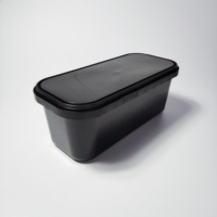Conteneur à crème glacée rectangulaire durable de 4 L/5 L en matériaux recyclés PP, épaisseur 0,6 mm, avec couvercle, pour usage industriel alimentaire, marque KESHENG