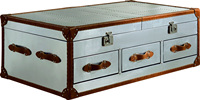 Chaise industrielle de luxe en aluminium, style loft, armoire de rangement vintage, coffre, grande armoire rétro aviateur