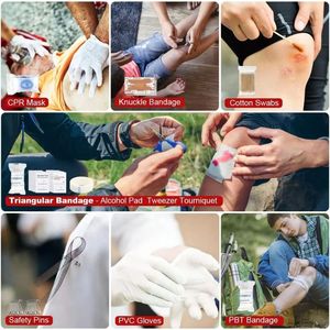 Kit d'outils de survie en plein air, équipement d'urgence multifonctionnel avec matériel de premiers secours et de camping, en nylon imperméable, 15x10x20cm - Product Image 4