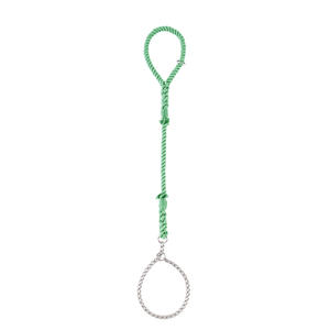 Correa de cuerda de algodón antiexplosión de lujo, cadena de acero inoxidable, correa para perro mascota con patrón sólido y decoración de bufanda, collares, correas - Product Image 3