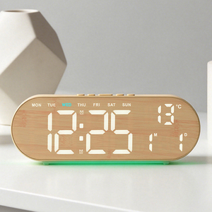 Smart Table <strong>Clock</strong> <strong>Large</strong> Display LED Digital Alarm <strong>Clock</strong> with Ambient Light Temperature Date Week Display Timer Function - Product Image 4