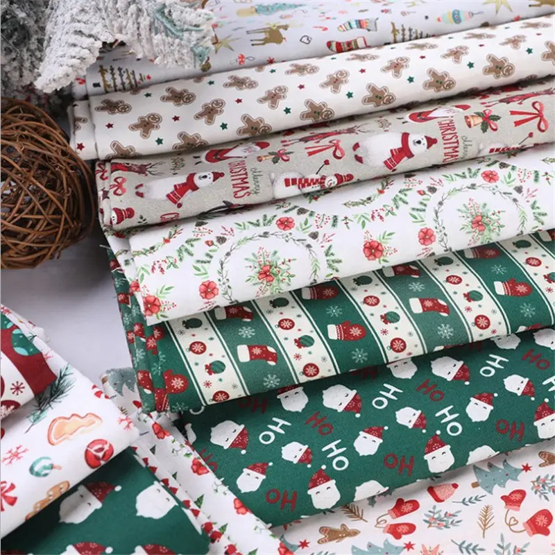 Bán Nóng Phong Cách Nhật Bản 100% Cotton Thiết Kế Giáng Sinh Vải In Cotton Phim Hoạt Hình Vui Vẻ Cho Trang Trí Bàn Quần Áo Sofa