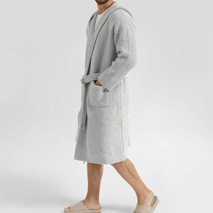 Peignoir thermique personnalisé en coton doux pour <span class=keywords><strong>homme</strong></span>, <span class=keywords><strong>robe</strong></span> <span class=keywords><strong>de</strong></span> <span class=keywords><strong>chambre</strong></span> confortable et moelleuse, idéal pour couple ou invité - Product Image 2