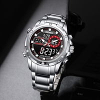 SMAEL 6050 Jam Tangan Kronograf Analog-Digital Bisnis Mewah Tahan Air 5BAR Alarm Bercahaya Casing/Dial Paduan Logam untuk Penyelam