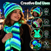 Fil à crocheter photoluminescent pour amigurumi, porte-clés, écharpes et cadeaux DIY, lavable, couleur personnalisée, fabricant