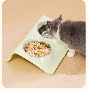 Nouveaux bols portables 2-en-1 écologiques surélevés <span class=keywords><strong>pour</strong></span> animaux de compagnie, en acier inoxydable, design détachable, inclinaison ergonomique de 15° <span class=keywords><strong>pour</strong></span> chiens et chats - Product Image 6