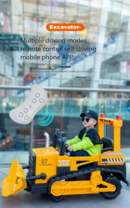 Jouet à roues motrices fonctionnant sur piles, voiture de <span class=keywords><strong>train</strong></span> de travail, voiture électrique pour enfants, voiture télécommandée à pédales - Product Image 2