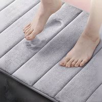 Tapis de bain antidérapant à rayures, résistant aux taches, absorbant, doux, pour salle de bain, entrée, cuisine, intérieur