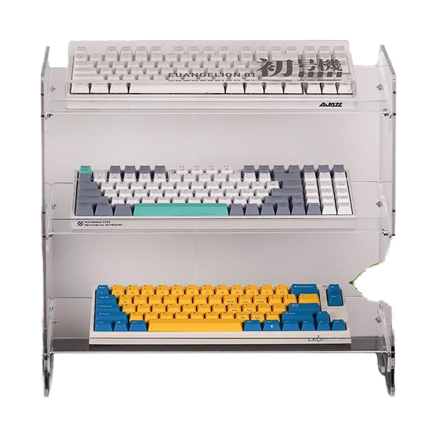 2023 MG DS-03 Custom Design 3-Tier Transparent Acrylic Keyboard Display Stand for Mechanical Gaming Keyboard