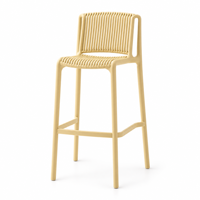 Chaise de bar empilable moderne en plastique moulé, tabouret de bar commercial nordique avec repose-pieds pour hôtel, café, restaurant