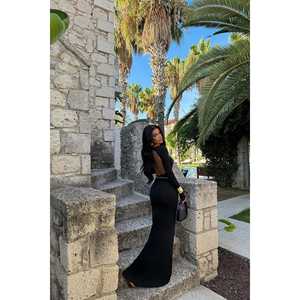 Robe de soirée longue dos nu noire Doss - Product Image 2