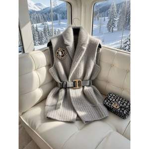 Nuovo <span class=keywords><strong>Gilet</strong></span> Maglione Primaverile da <span class=keywords><strong>Donna</strong></span> 2026 Stile Occidentale Europeo Vintage con Cintura Grande Modellante <span class=keywords><strong>Grigio</strong></span> 120 - Product Image 6