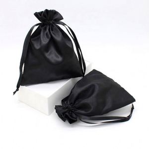 Pochette en satin avec cordon de serrage, sac cadeau, petite pochette pour bijoux et cosmétiques, vente en gros, fournitures pour fêtes, impression de logo personnalisée - Product Image 1