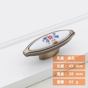 Poignée de tirage en céramique et alliage de zinc à trou unique pour armoires de cuisine, commodes, tiroirs, chambre/salle de bain/hôtels – Installation facile - Product Image 3