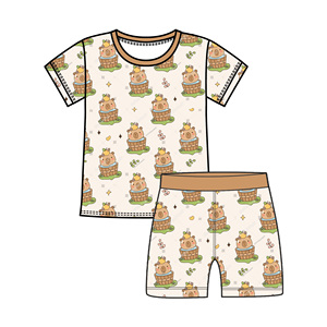 Atacado 95% Bambu + 5% spandex Pijamas Criança Vestuário Personalizado Impresso Logo Meninas Vestidos Recém-nascidos Zipper Bamboo Romper - Product Image 5