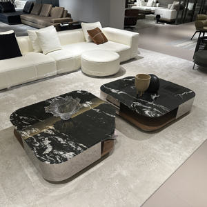 Italiano minimalista moderna collezione in legno Multi-funzionale in marmo tavolino per la casa soggiorno <span class=keywords><strong>mobili</strong></span> - Product Image 1