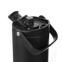 Mug isotherme à double paroi en acier inoxydable avec paille et couvercle pour boissons froides, avec poignée