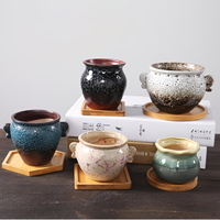 Sous-verres en bois non finis, lot de 4, et sous-verres imprimés en forme d'hexagone et plateau à sous-verres en bois