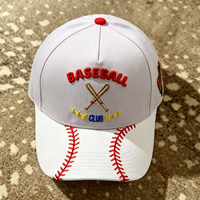 Gorra de Béisbol Unisex Estructurada de 5 Paneles con Bordado 3D de Algodón y Visera con Costura Deportiva para Uso Diario al Aire Libre
