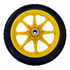 14-Inch Solid Pu Foam <b>Wheels</b> Yellow For Tool And Ice Cream <b>Carts</b> 80kg Load Capacity - Product Image 1