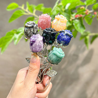 Donghai Groothandel Natuurlijke Kristal Halfedelsteen Rozenbloem Ornament Valentijn Bruiloft Verjaardag Kristal Cadeau Ambacht