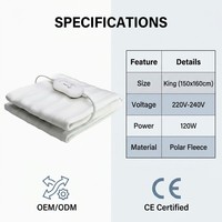 Surmatelas chauffant électrique 110V taille King, 9 réglages de chaleur, double commande, arrêt automatique, lavable en machine pour literie d'hiver