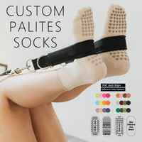 Logo personnalisé pour les chaussettes de yoga et de pilates pour hommes et femmes, chaussettes de sport en coton de haute qualité, antidérapantes