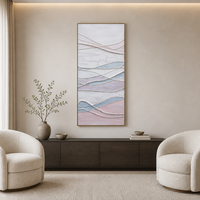 Art moderne, art mural ondulé coloré, œuvre d'art, peinture à l'huile murale peinte à la main, peintures murales pour la décoration de la maison