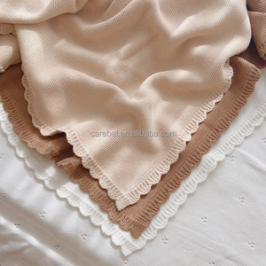 بطانية قطنية للأطفال بطانيات محيكة 80x x x مكتنزة مختلفة الألوان كروشيه أنيق لحديثي الولادة يتلقي حضانة - Product Image 6