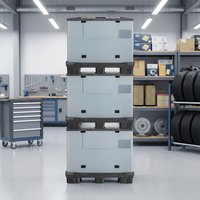 Caisse de stockage Euro-palette personnalisée en gros, en plastique, simple face, pliable, empilable, recyclable