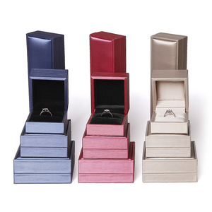Luxury Jewellery Color Box Custom Logo Printed Velvet Red Jewelry Box