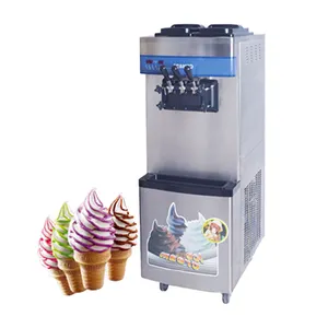 Custom new automatic 3 flavor cone stainless steel commercial home ice-cream italian gelato maker soft serve ice cream machine