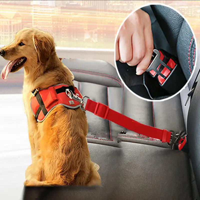 Pet chien chat voiture ceinture de sécurité chien accessoires réglable fil sangle petit et moyen voyage collier de chien ceinture fournitures pour animaux de compagnie