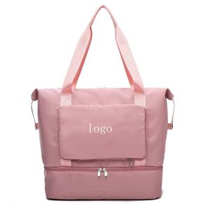 Sac de sport Oxford pliable personnalisé avec logo, imperméable, durable, pour femme, avec compartiment à chaussures zippé – Vente chaude - Product Image 1