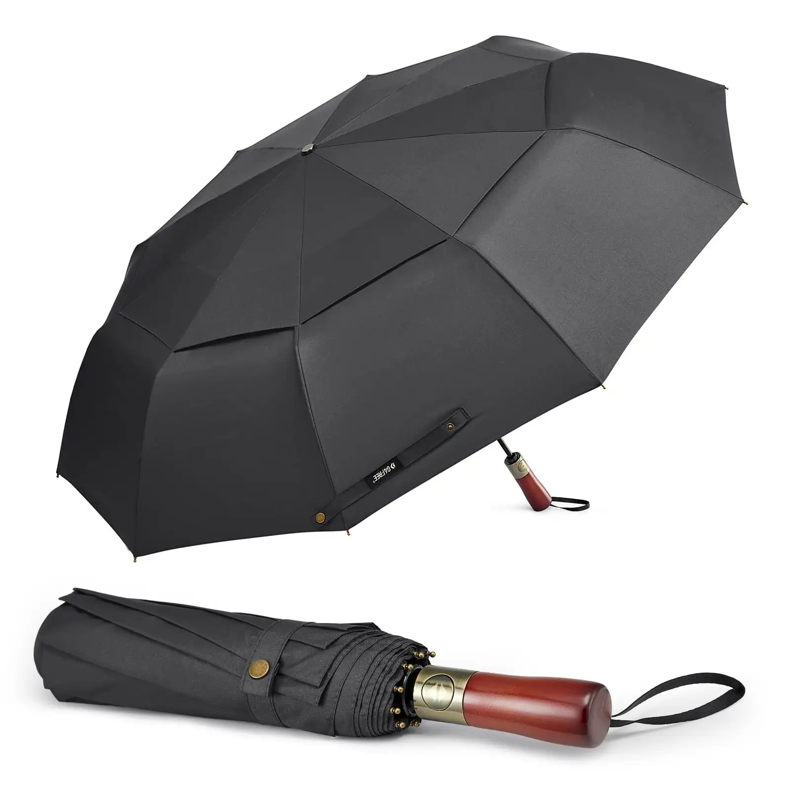 Large Compact Golf Umbrella Auto Open Close Folding Golf Umbrella Travel air Vented Windproof Double Canopy for Women Men