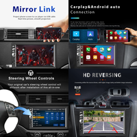 Podofo Double Din Autoradio avec Carplay et Android Auto 7 ''Écran tactile Autoradio BT Récepteur FM SWC Entrée USB/TF/AUX